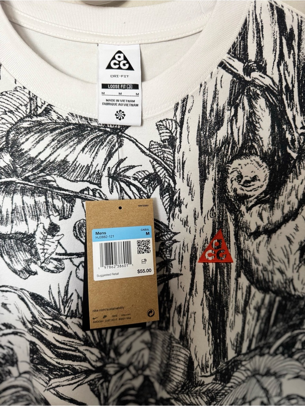 Nike ACG White Jungle Graphic Men's T-Shirt size M - Picture 4 of 8